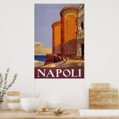 Poster Vintage voyage, Napoli, Castel Nuovo Castle (Cuisine)