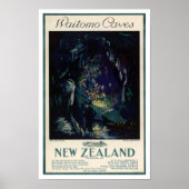 Poster Vintage voyage néo-zélandais (Devant)