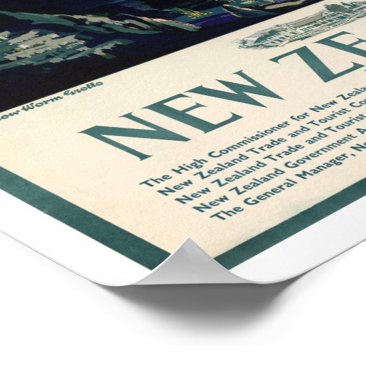 Poster Vintage voyage néo-zélandais (Coin)