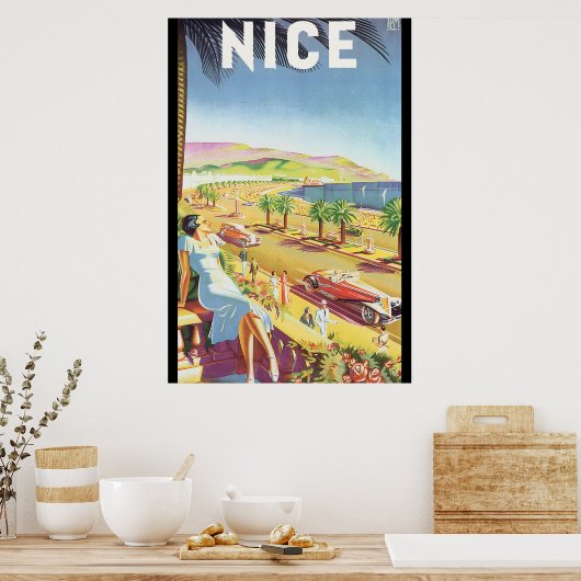 Poster Vintage voyage Nice (Cuisine)