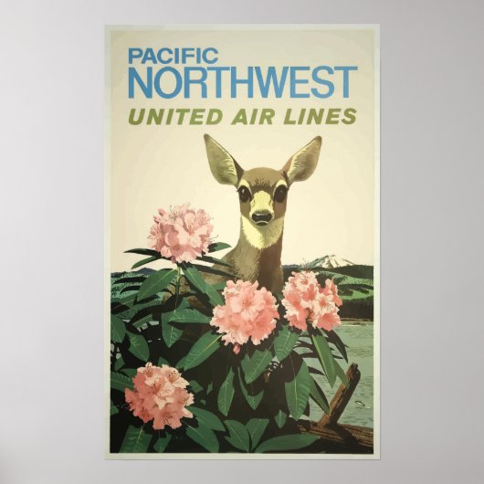 Poster Vintage voyage - Nord-Ouest des États-Unis (Devant)