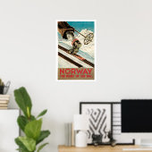 Poster Vintage voyage, Norvège Ski (Bureau à domicile)