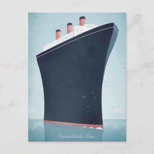 Poster Vintage voyage Ocean Liner - Carte postale (Devant)