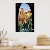 Poster Vintage voyage "Palerme" (Cuisine)
