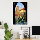 Poster Vintage voyage "Palerme" (Bureau à domicile)