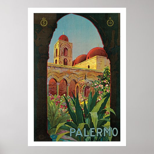 Poster Vintage voyage, Palerme Italie (Devant)