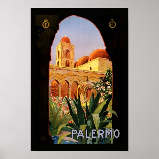 Poster Vintage voyage Palermo (Devant)