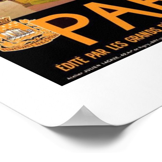 Poster Vintage voyage Paris 2 (Coin)