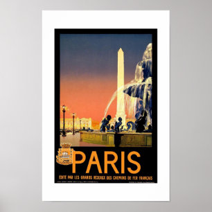 Poster Vintage voyage Paris 2