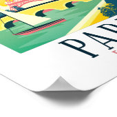 Poster Vintage voyage Paris France (Coin)