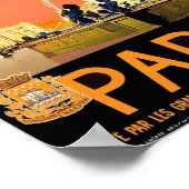 Poster Vintage voyage Paris France (Coin)