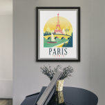 Poster Vintage voyage Paris France<br><div class="desc">Belle oeuvre d'art vintage paris-france montrant la célèbre Tour Eiffel et la Seine. Un souvenir et une idée cadeau pour votre famille et les amoureux.</div>