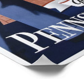 Poster Vintage voyage Philadelphia Railroad (Coin)