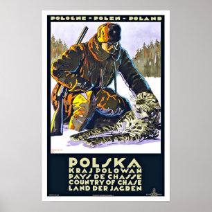 Poster Vintage voyage Polska Pologne