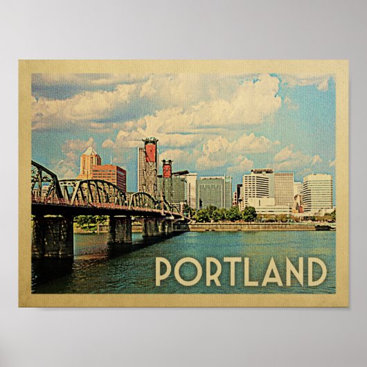 Poster Vintage voyage Portland (Devant)