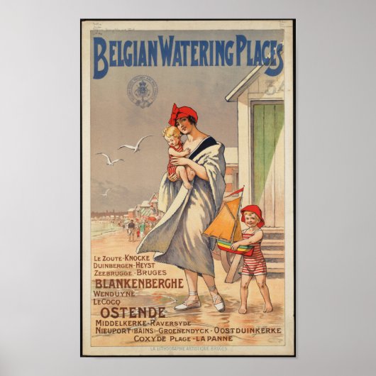 Poster Vintage voyage pour la Belgique (Devant)