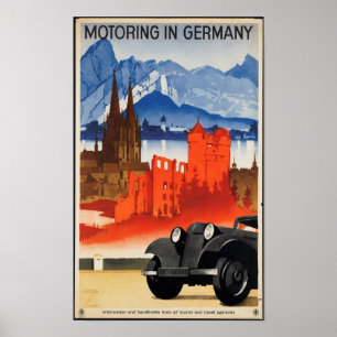 Poster Vintage voyage pour l'Allemagne