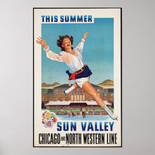 Poster Vintage voyage pour Sun Valley, Idaho (Devant)