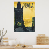 Poster Vintage voyage Praha (Cuisine)