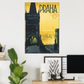 Poster Vintage voyage Praha (Bureau à domicile)