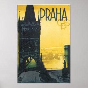 Poster Vintage voyage Praha