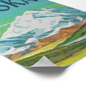 Poster Vintage voyage rétro de l'Alaska (Coin)