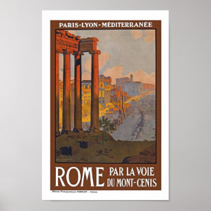 Poster Vintage voyage Rome Italie