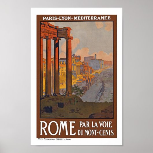 Poster Vintage voyage Rome Italie (Devant)