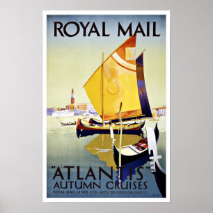 Poster Vintage voyage Royal Mail l'Atlantide