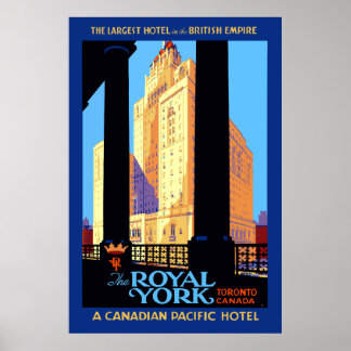 Poster Vintage voyage Royal York Hotel Toronto Canada