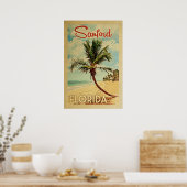 Poster Vintage voyage Sanford Palm Tree (Cuisine)