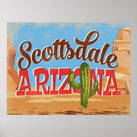 Poster Vintage voyage Scottsdale Arizona (Devant)