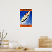 Poster Vintage voyage Ship Ville D'Alger (Cuisine)