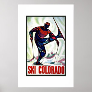 Poster Vintage voyage Ski Colorado