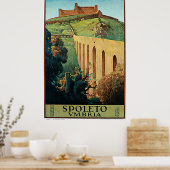 Poster Vintage voyage Spoleto Vmbria (Cuisine)