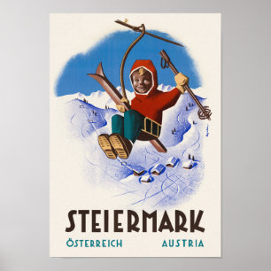 Poster Vintage voyage Steiermark Autriche