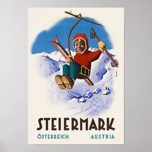 Poster Vintage voyage Steiermark Autriche (Devant)