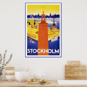 Poster Vintage voyage "Stockholm" (Cuisine)