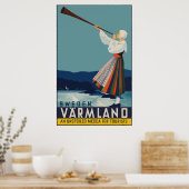 Poster Vintage voyage Suède (Cuisine)