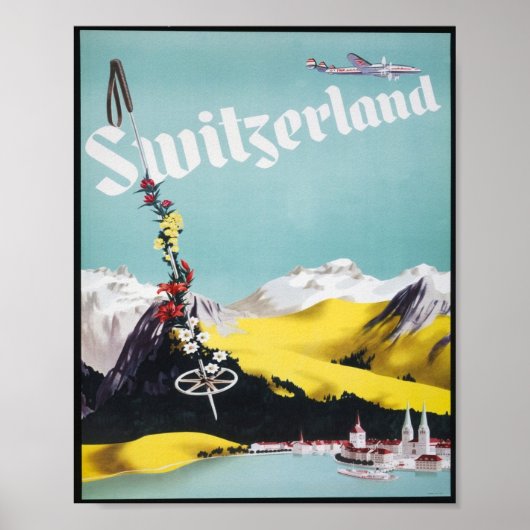 Poster Vintage voyage Suisse (Devant)