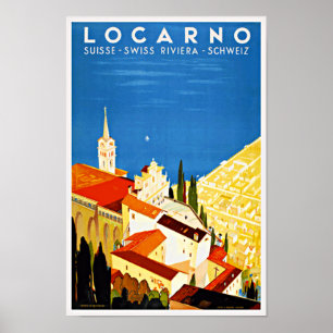 Poster Vintage voyage suisse Locarno Riviera