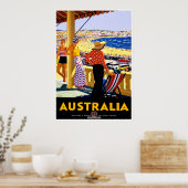 Poster Vintage voyage Sydney Australie (Cuisine)