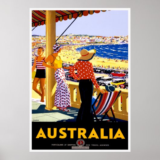 Poster Vintage voyage Sydney Australie (Devant)