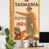 Poster Vintage voyage Tasmanie (Bureau à domicile)