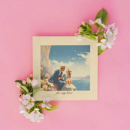 Poster Vintage voyage, Valentine personnalisable