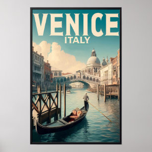 Poster Vintage voyage Venice Italie