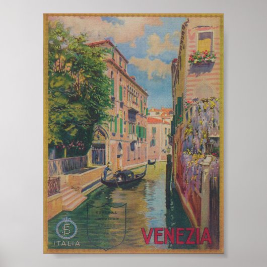 Poster Vintage voyage Venice Italie (Devant)