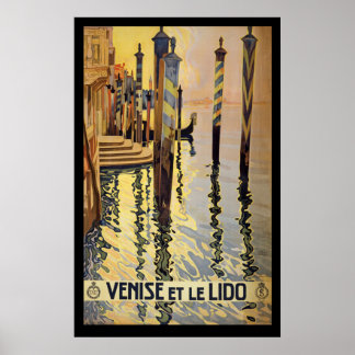 Poster Vintage voyage Venice, Italie