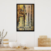 Poster Vintage voyage Venice, Italie (Cuisine)