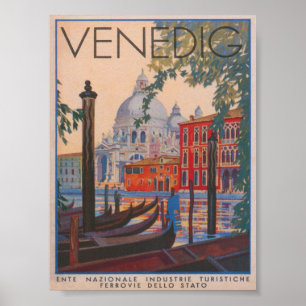 Poster Vintage voyage Venice Italie